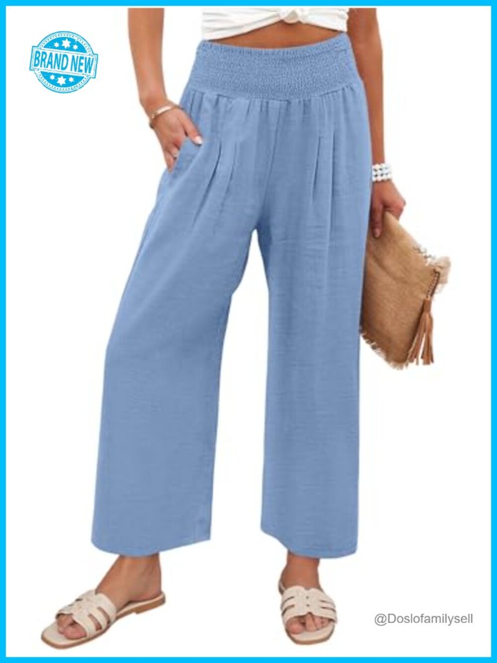 Women's Wide Leg Palazzo Pants High Waisted Flowy Trousers